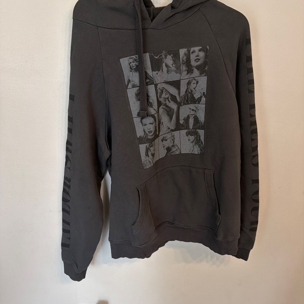 Taylor Swift Charcoal Gray Graphic Hoodie Sweater